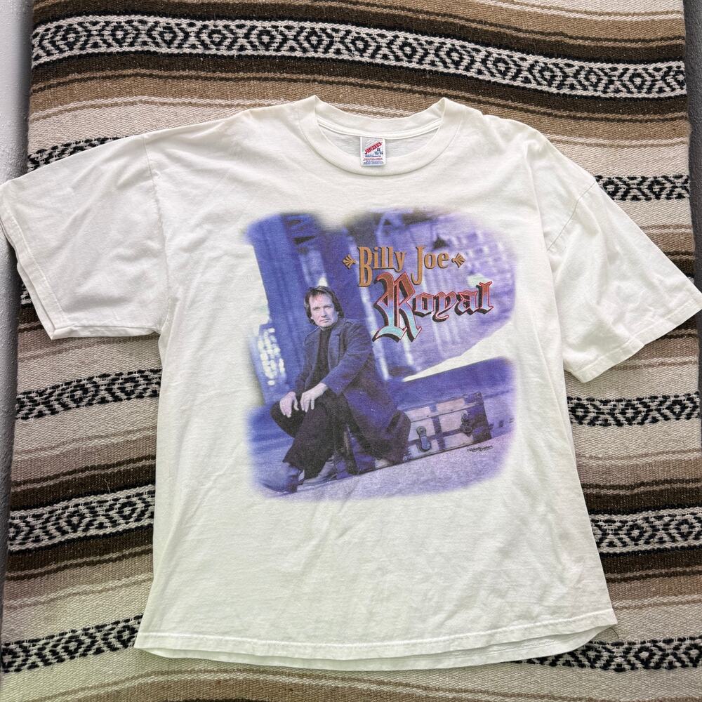 Vintage 90's Billy Joe Royal On Tour White Purple Concert Merch Tee Shirt Sz L